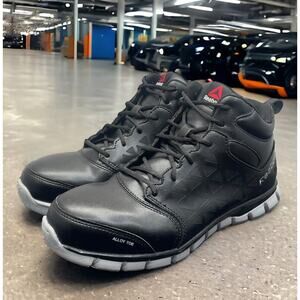 Reebok Sublite Black Alloy Toe Work Shoes RB4142 Mens 8.5 Wide Fit Fast Shipping